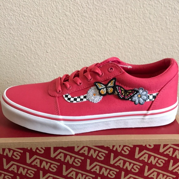 VANS Ward Girls Shoes Classic Side Checkered Stripe Size 6 - Picture 1 of 6